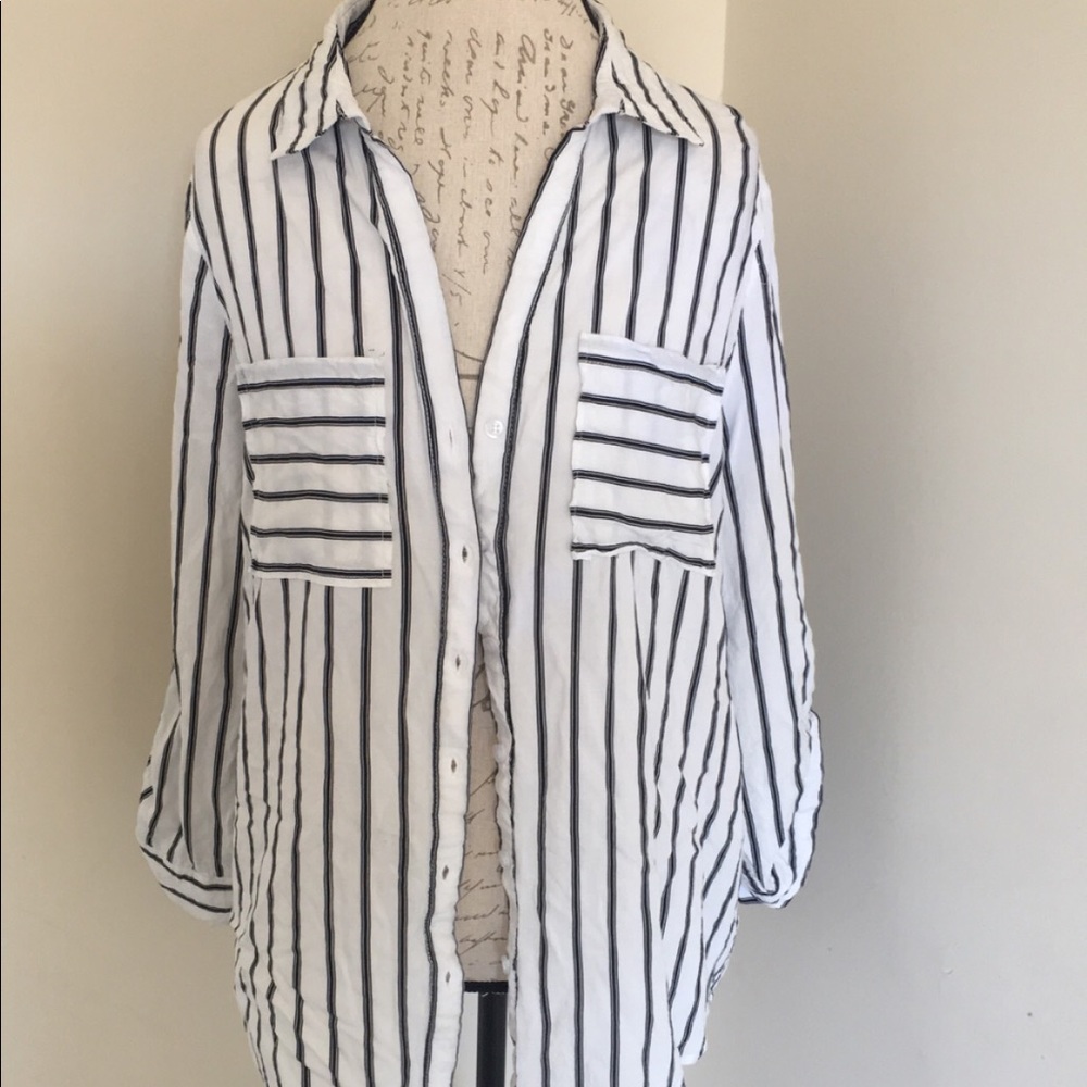 striped button up